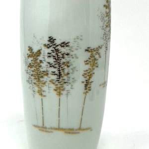 Fukagawa Arita Japanese Bone China Vase with Gold Painted tree design 7&quot;