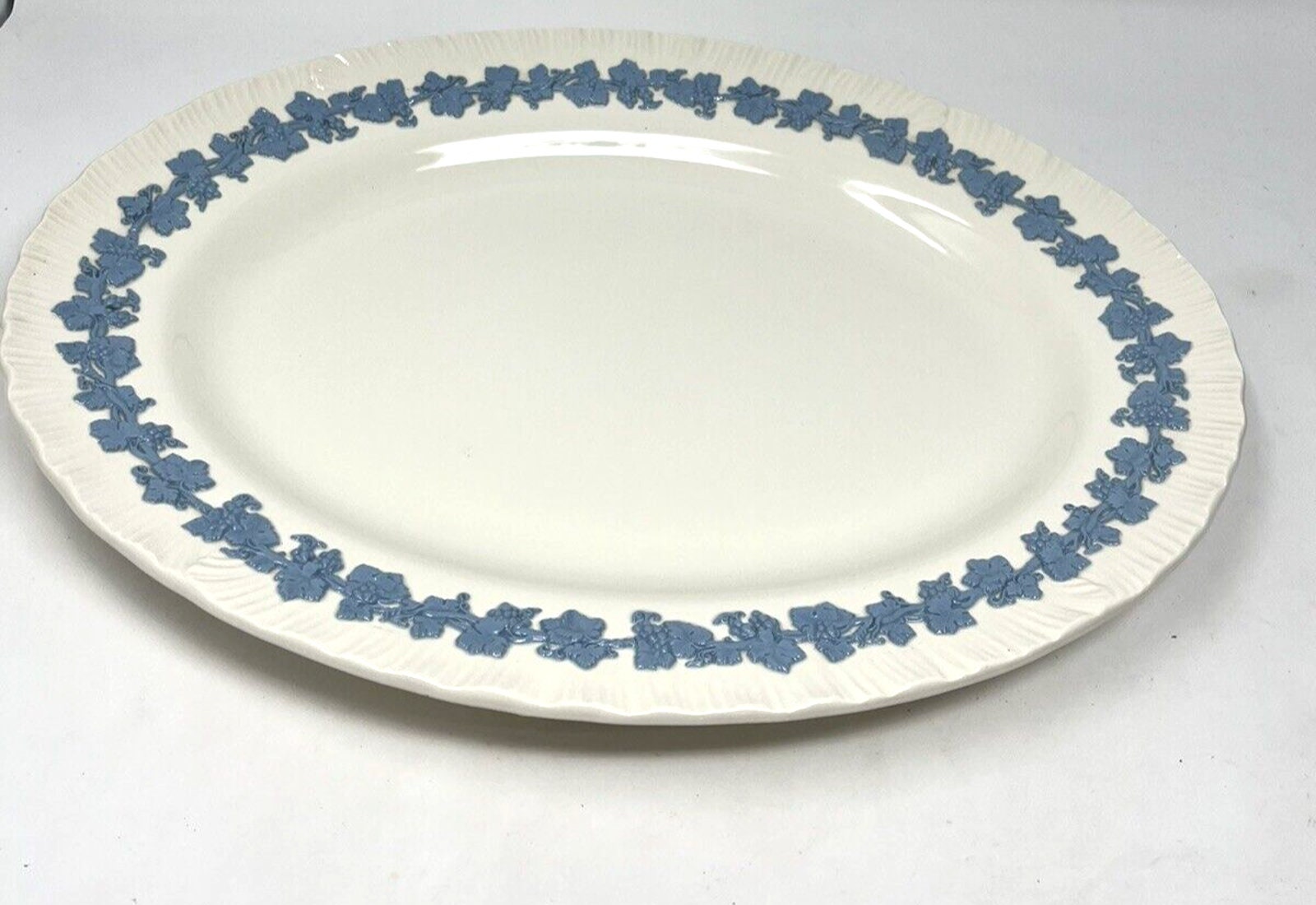 Queensware Cookware Vintage Wedgwood Embossed Queensware Lavender on Ivory Oval Serving ...