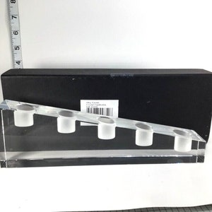 Classy Oleg Cassini Crystal Candlestick Holder - holds 5 Candles geometric