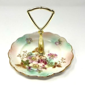 Antique Schuman Germany Porcelain Center Handled Sandwich Plate