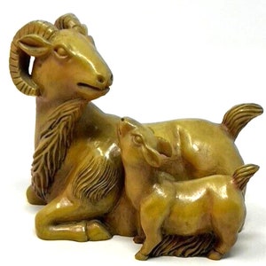 13 cm Schaf mit Baby Statue