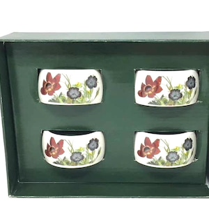 Servilleteros vintage con diseño floral - Juego completo de 4 (sin abrir)