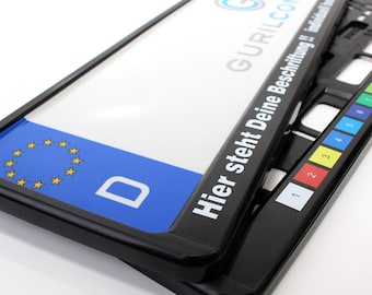 Kennzeichenhalter Personalisiert Schwarz 520x110mm | Dein Wunschtext Premium Folienplot | Nummernschildhalter Auto Tuning  | Made in Germany