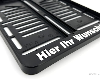 Motorrad Kennzeichenhalter 180x200 | Personalisiert Wunschtext | Nummernschildhalter Eigener Name | Schwarz Folienplot Wetterfest