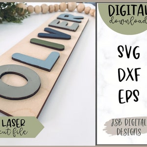 Name Puzzle SVG File | Glowforge SVG | Laser Cut File | Digital Download