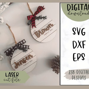 Glowforge Shiplap Name Ornament Tag Template | Stocking Tag svg | Shiplap svg | Gift Tag svg | Laser Cut file svg | Glowforge svg file