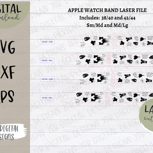 Apple Watchband Florida Parks Snacks Laser File | Laser File Template | Silicone Watch Band File | Glowforge Cut File | Laser Cut File