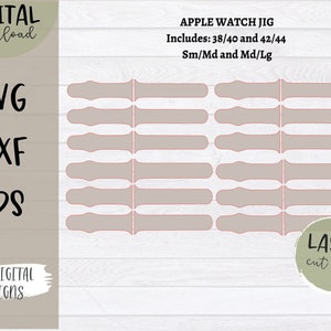 Large Apple Watchband SVG Jig Cut File , Laser Cut File Template, Silicone Watch Band Cut File, Glowforge Cut File