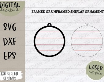 Faux Shiplap Ornament Template, Laser Cut File SVG (Digital Download)