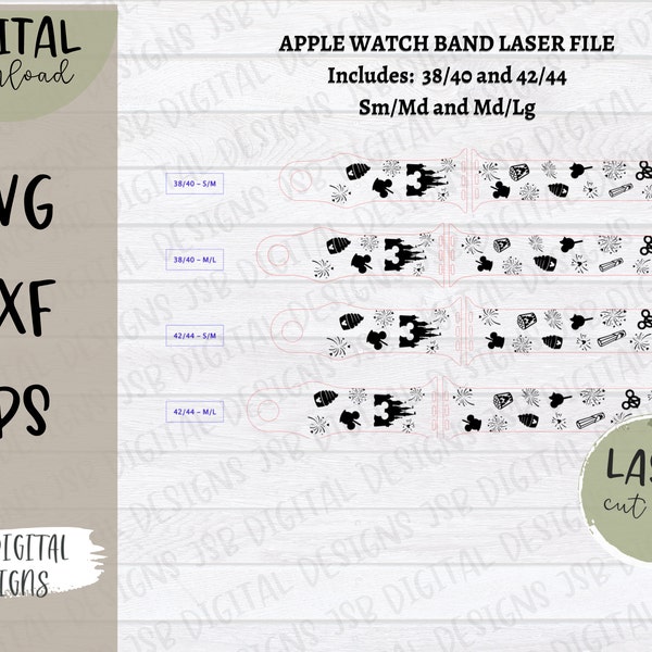 Lime laser Florida Parks Snacks 2 pour Apple Watchband | Modèle de fichier laser | Lime pour bracelet de montre en silicone | Fichier de découpe Glowforge | Fichier découpé au laser