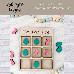 Easter Tic Tac Toe SVG | Glowforge SVG Cut File | Puzzle SVG | Laser ...