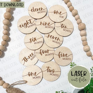 Baby Monthly Milestone and Photo Markers | Digital Cut File | Glowforge ...
