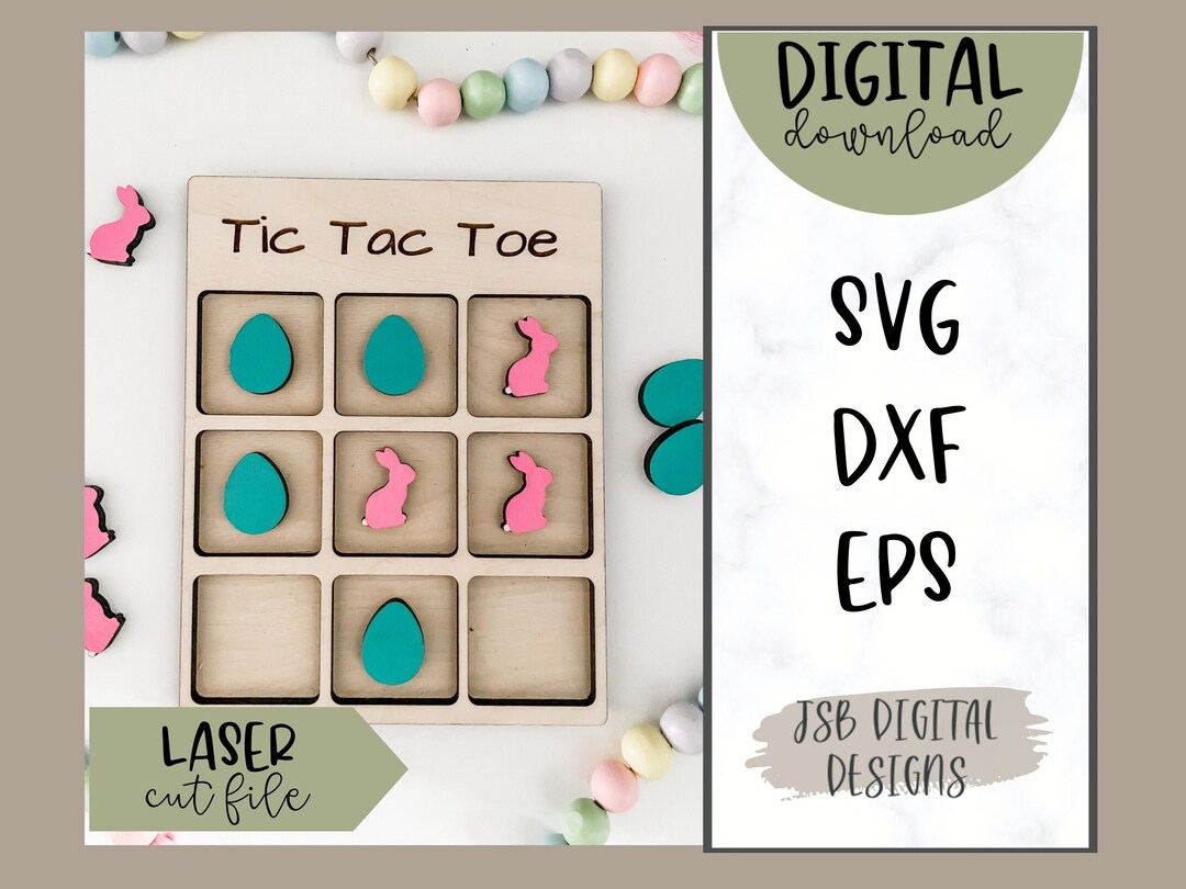 Easter Tic Tac Toe SVG | Glowforge SVG Cut File | Puzzle SVG | Laser ...