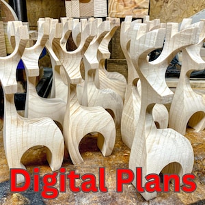 Planos de ciervos renos de madera