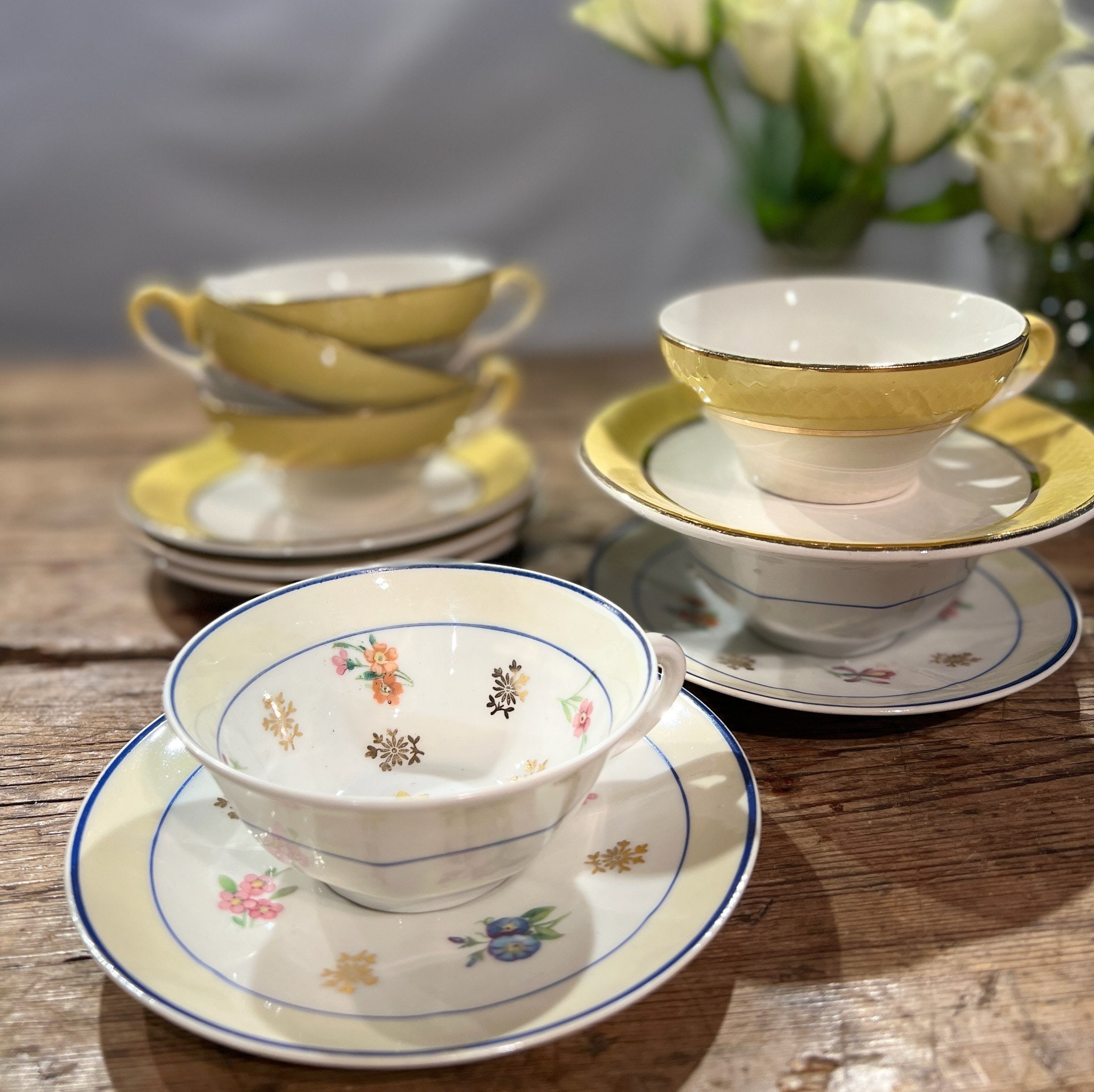 Fleur - 6 Tasses et Sous-Tasses