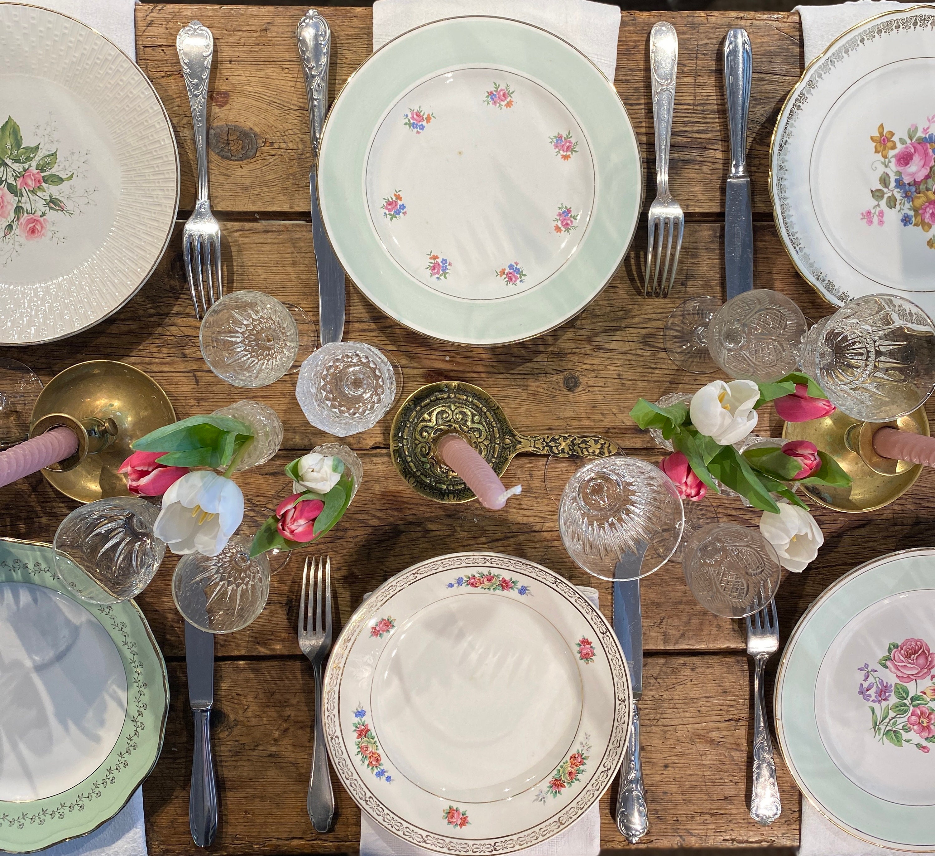 Églantine - Composition de 6 Assiettes Plates