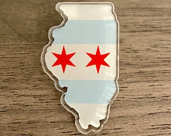 Chicago Flag Acrylic Pin