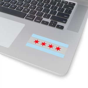 Chicago City Flag Clear Vinyl Sticker