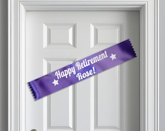 Personalised Happy Retirement Banner - Sorry You're Leaving Work Gift Present Pension - Any Colour - Any Name!