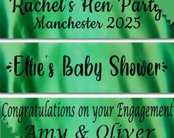 Personalised Green Banners - Birthday - Baby Shower - Wedding - Hen Party - Stag Do - Retirement - Anniversary - Add any text!