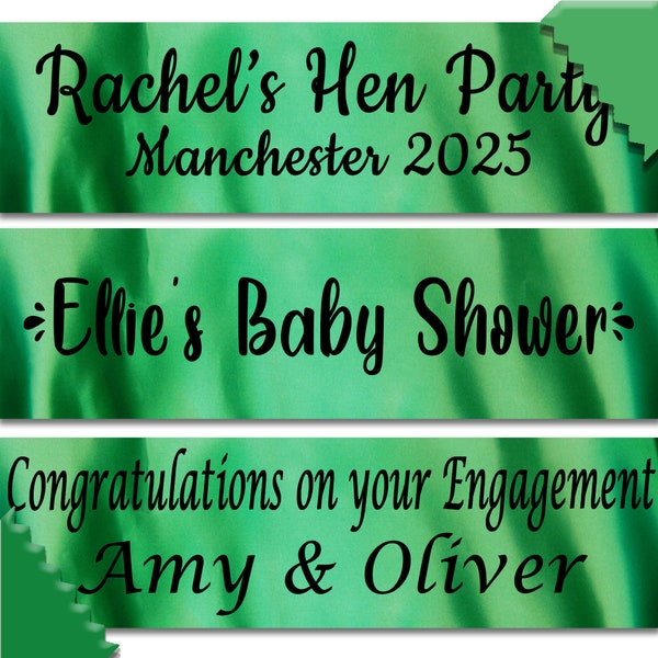 Personalised Green Banners - Birthday - Baby Shower - Wedding - Hen Party - Stag Do - Retirement - Anniversary - Add any text!