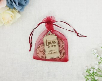 Personalised Love Tokens for Valentine's Day Gift - Romantic Tokens for Couples Birthday