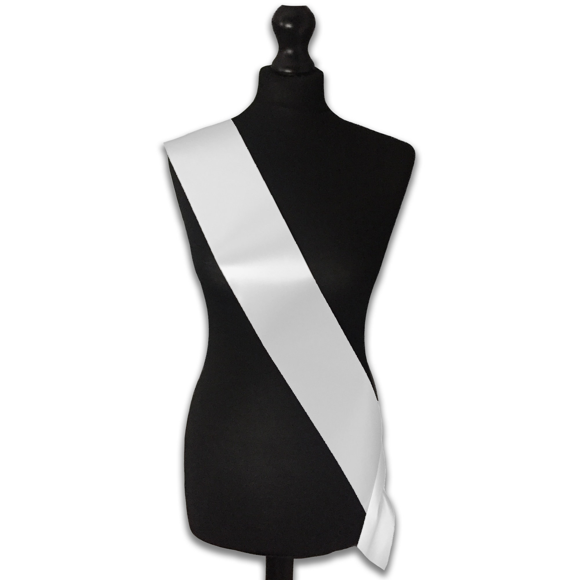 Plain Sash - White - Make Your Own Sash - Add Your Own Text  display picture 3
