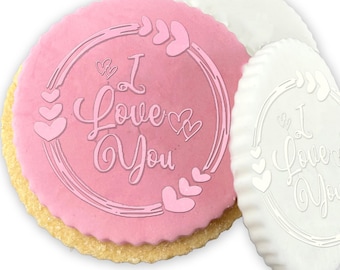 I Love You Valentine's Day Icing Stamp Embosser Stamp Fondant for Biscuits, Cookies, Cupcake Topper Decorations Stencil for Anniversary Love
