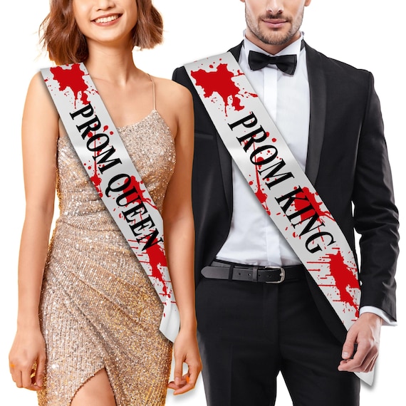 Prom Queen and King Sash With Blood Splats | Couples Halloween Costume Idea  | Zombie Prom Costume | Cheap Halloween Costume - Etsy