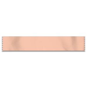 May include: A peach-colored ribbon with a jagged edge.