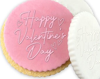Happy Valentine's Day Icing Stamp Embosser Stamp Fondant for Biscuits, Cookies Cupcake Topper Decorations Stencil for Valentines Anniversary