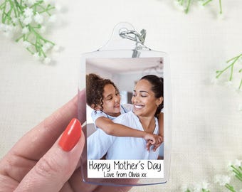 Personalised Happy Mother's Day Love From Name Keyring - Mother's Day Photo Key ring - Any photo - Jumbo X Large 70mm x 45mm Key Chain