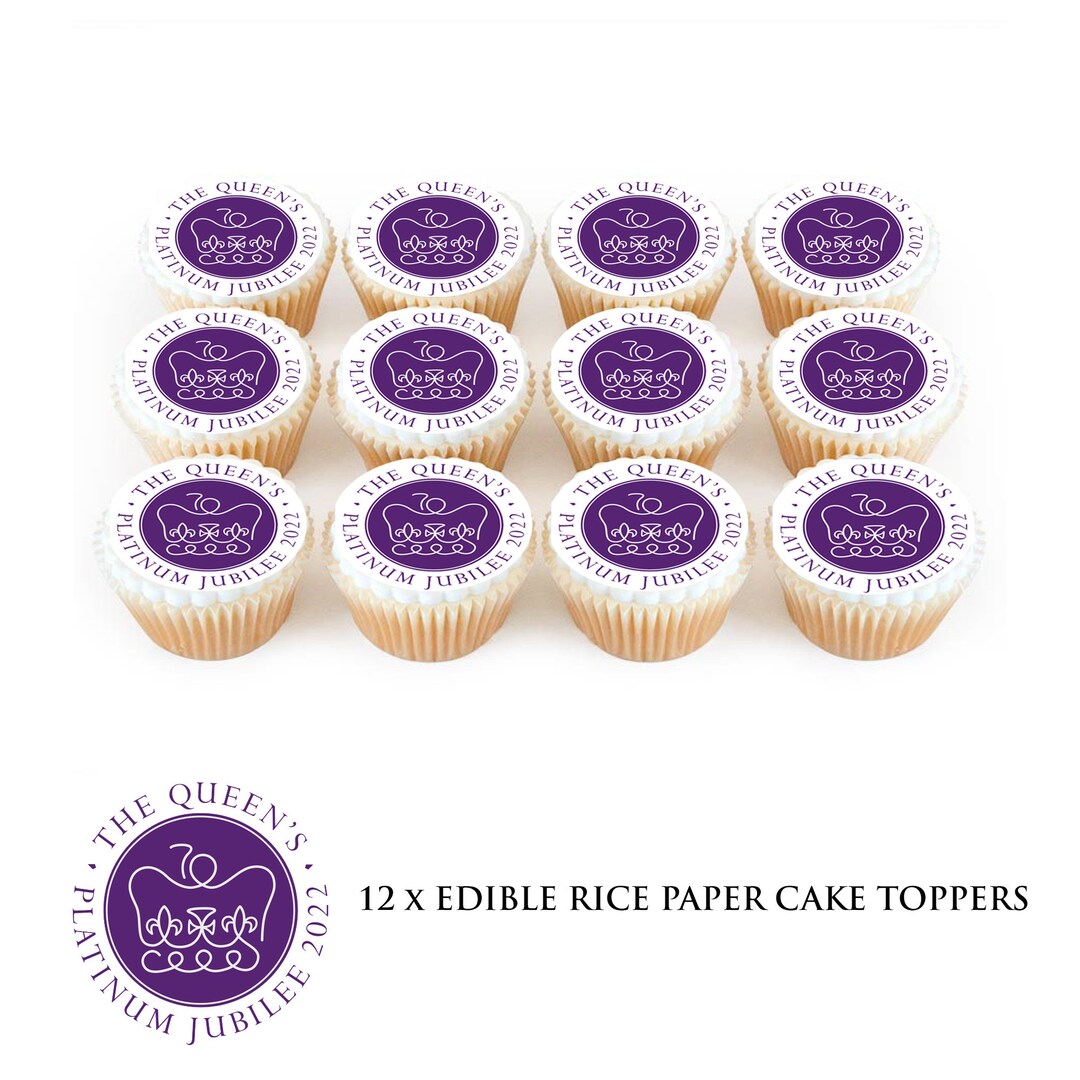 Queen's Jubilee Cupcake Toppers Celebrate the Platinum Jubilee 70th