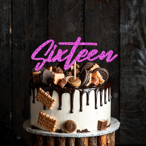 Buy Happy 16th Birthday Cake Topper, Rose Gold 16th Birthday Cake Topper Sweet 16 Cake Topper 16th Birthday Cake Topper For Girls With Number 16 Candles Fo
