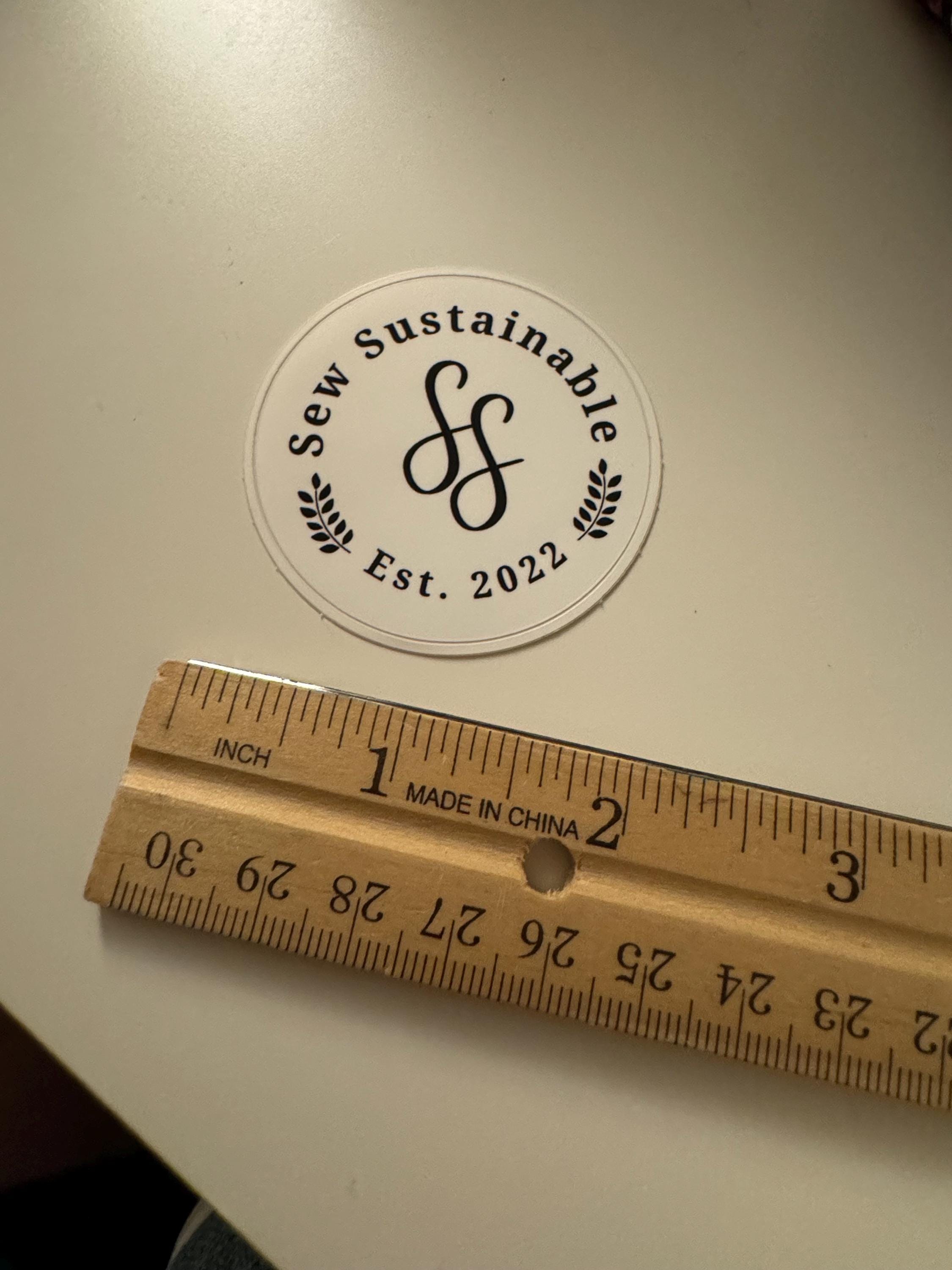 Sew Sustainable Branded Sticker 2 Inch Round Circle Opaque - Etsy