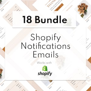 18 Custom Shopify Email Pack, Shopify Emails, Shopify Email Templates Bundle, Order Confirmation