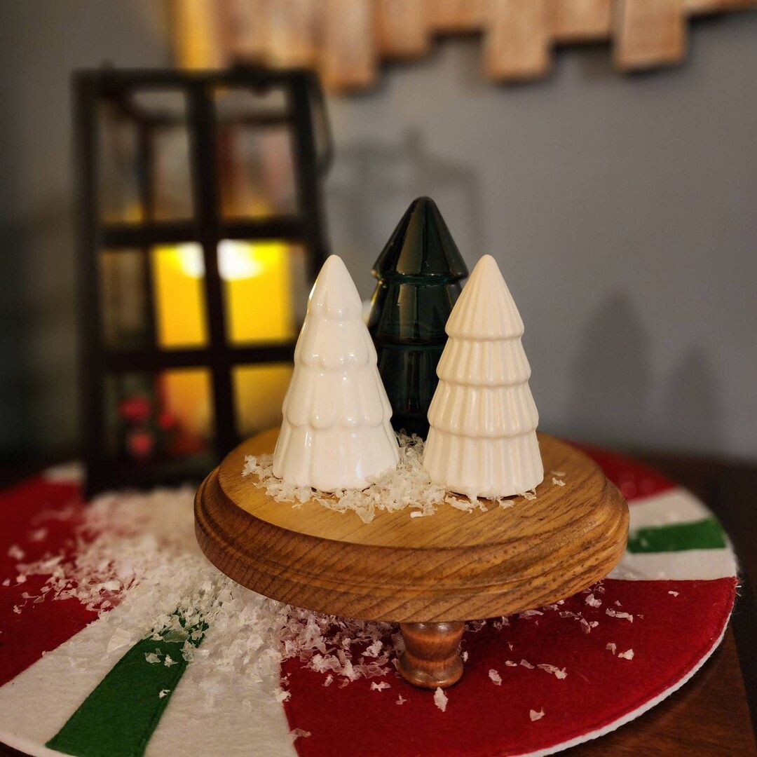 Round Christmas Tree Riser Round Wood Riser Tray, Decor Display, Farmhouse 7