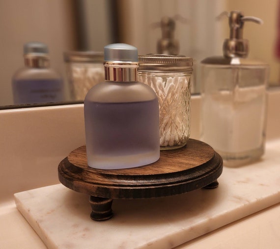 Round Wood Riser Tray Decor Display Farmhouse Circle Stand Etsy