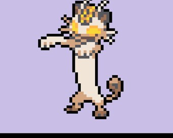 Gigantamax Meowth Perler-kralenpatroon pdf | Pokemon Fuse Bead Pixel Sprite-patroon | Direct downloaden