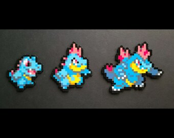 Totodile Croconaw And Feraligatr Perlers Etsy Totodile Croconaw And Feraligatr Perlers Etsy