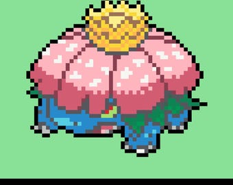 Gigantamax Venusaur Perler-kralenpatroon pdf | Pokemon Fuse Bead Pixel Sprite-patroon | Direct downloaden