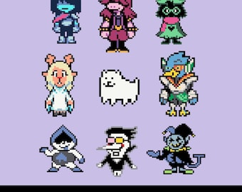 Deltarune Dark World-parelkralenpatroon pdf | Smeltkraal pixel spritepatroon | Direct downloaden