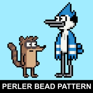 Mordecai and Rigby Perler Bead Pattern Pack