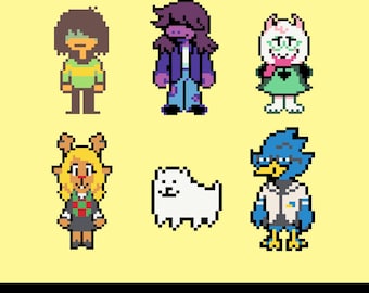 Deltarune Overworld Perler-kralenpatroon pdf | Smeltkraal pixel spritepatroon | Direct downloaden