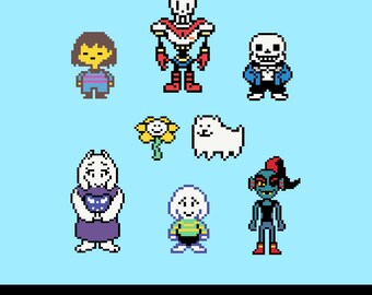 Undertale Perler-kralenpatroon pdf | Smeltkraal pixel spritepatroon | Direct downloaden