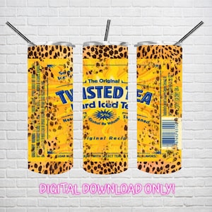 Distressed Leopard Twisted Tea 20oz Skinny Sublimation Tumbler - PNG - DESCARGA DIGITAL