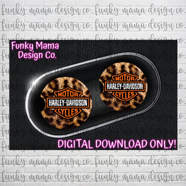 Leopard Harley Car Coaster PNG Digital Download