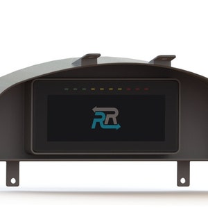 May include: A black dashboard gauge pod with a screen displaying the text "RR" and a row of colored lights.