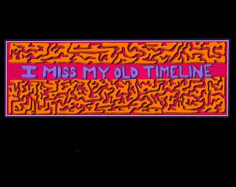 Extraño mi antigua calcomanía de pegatina de línea de tiempo