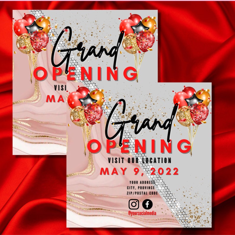 DIY GRAND Opening Business Flyer Template Hair Nails Lashes - Etsy